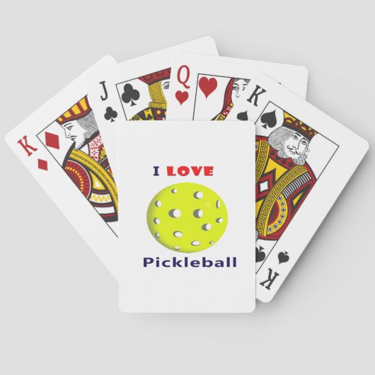 ik hou van pickleball red text pickleball graphic. pokerkaarten (Achterkant)