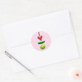 Ik hou van Pickleball - Roze - Ronde Sticker (Envelop)