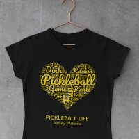Ik hou van pickleball woordkunst typografie aangep