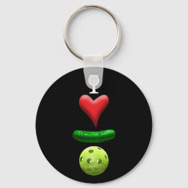 Ik hou van Pickleball - Zwart Sleutelhanger
