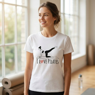 Ik Hou Van Pilates Citaat Eenvoudig Hart Workout T T-shirt