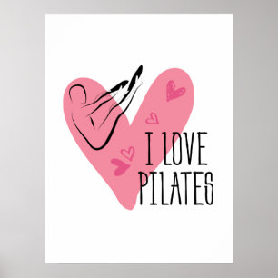 Ik hou van PILATES Pilates Pose op Barrel Poster