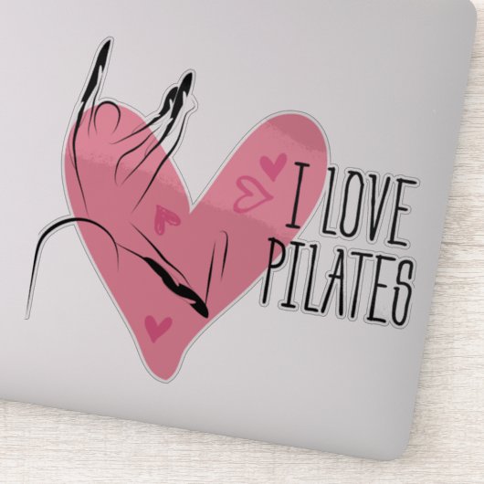 Ik hou van PILATES Pilates Pose op Barrel Sticker (Detail)