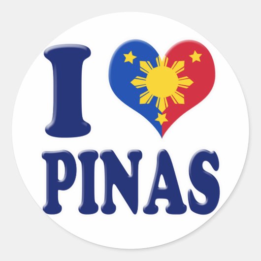 Ik hou van Pinas Ronde Sticker (Voorkant)