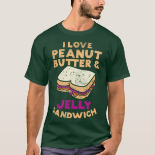 Ik hou van pindakaas en jam sandwich t-shirt