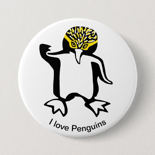 Ik hou van PINGUÏNS - Dierenvriend - Natuur Ronde Button 7,6 Cm (Voorkant)