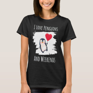 Ik hou van pinguïns en weekenden pinguïn voor kind t-shirt