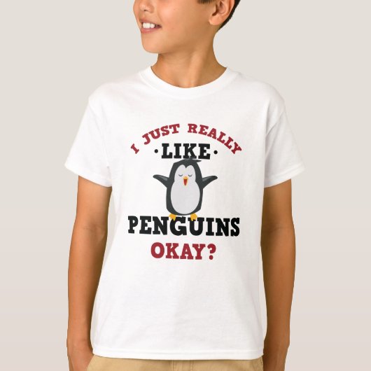 Ik hou van Pinguins Quote T-Shirt (Voorkant)