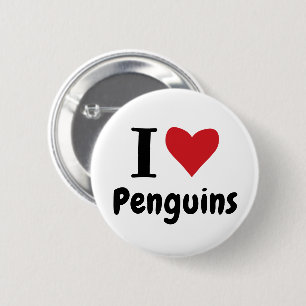 Ik hou van pinguïns ronde button 5,7 cm