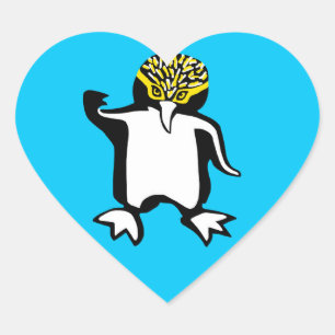 Ik hou van PINGUÏNS - Wildlife - Natuur - Blauw Hart Sticker