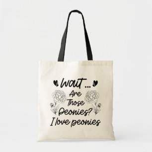 Ik hou van pioenen botanische bloemen minnaar pioe tote bag