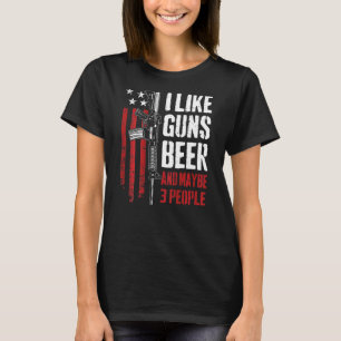 Ik hou van Pistolen bier en misschien 3 mensen Pis T-shirt