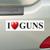 Ik hou van Pistolen Bumpersticker (Op auto)