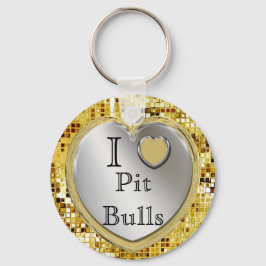 Ik hou van Pit Bulls of? Hartslagketen Sleutelhanger