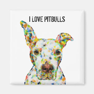 Ik hou van Pitbulls Magnet Magneet