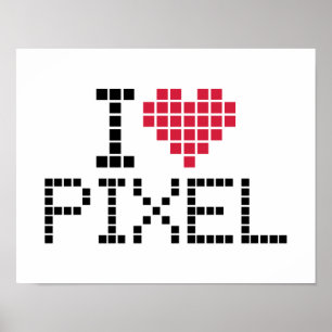 Ik hou van pixel poster