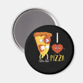 Ik hou van Pizza Cute Pizza Slice Magneet (Voorkant / Achterkant)