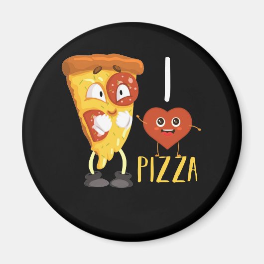 Ik hou van Pizza Cute Pizza Slice Magneet (Voorkant)