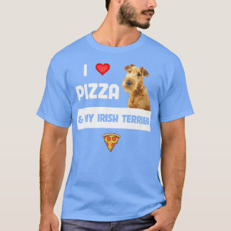 Ik hou van Pizza en mijn Ierse Terrier Dog Peppero T-shirt