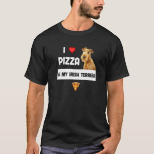 Ik hou van Pizza en mijn Ierse Terrier Dog Peppero T-shirt