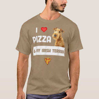 Ik hou van Pizza en mijn Ierse Terrier Dog Peppero T-shirt