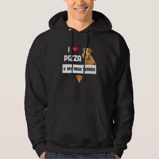 Ik hou van pizza en mijn Ierse Terrier hond Pepper Hoodie