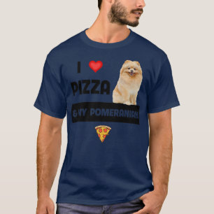 Ik hou van Pizza en mijn pommerse hond Pepperoni-k T-shirt