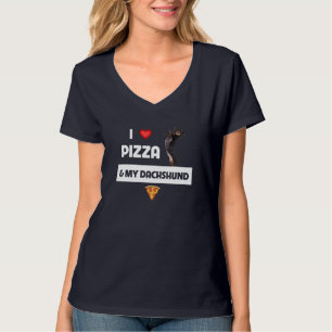 Ik hou van pizza en mijn teckel hond eigenaar Pepp T-shirt