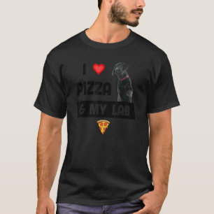 Ik hou van Pizza en mijn zwarte lab Dog Pepperoni T-shirt