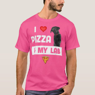 Ik hou van Pizza en mijn zwarte lab Dog Pepperoni T-shirt