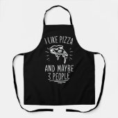 Ik hou van Pizza en misschien 3 mensen grappig Schort (Voorkant)