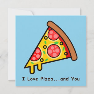 Ik hou van pizza...en van jou Grappige Valentijnsk Kaart
