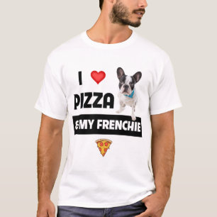 Ik hou van Pizza en van mijn Franse hond van de ho T-shirt