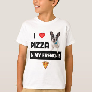 Ik hou van Pizza en van mijn Franse hond van de ho T-shirt