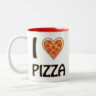 Ik hou van pizza - Funny Food Lover Gift Tweekleurige Koffiemok
