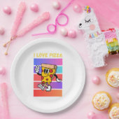 Ik hou van pizza. papieren bordje (Feest)