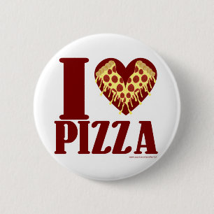 Ik hou van Pizza Ronde Button 5,7 Cm
