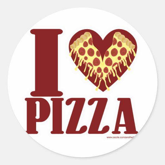 Ik hou van Pizza Ronde Sticker (Voorkant)
