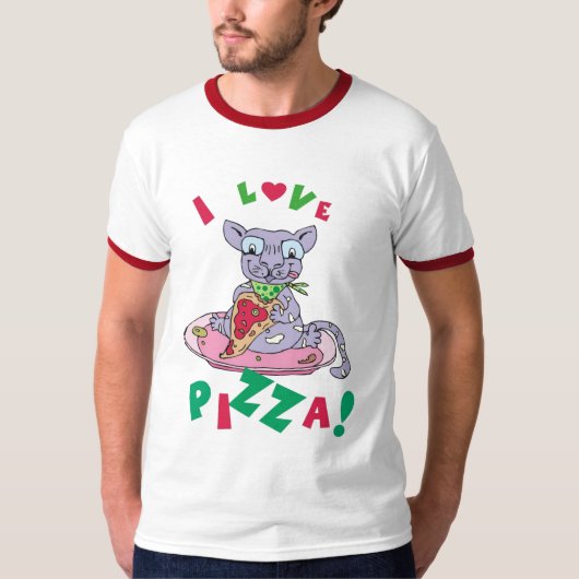 Ik hou van pizza! t-shirt (Voorkant)