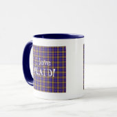 Ik hou van Plaid- Blue Mok (Voorkant links)