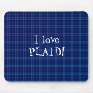 Ik hou van Plaid- Royal Blue Muismat