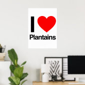 ik hou van plantains poster (Thuiskantoor)