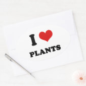Ik hou van Planten Ovale Sticker (Envelop)