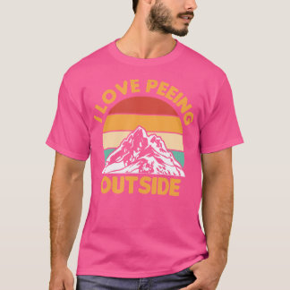 Ik hou van plassen buiten camping wandelen Camper  T-shirt
