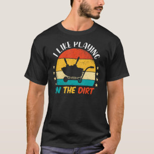 Ik hou van plating in de vuile retro tuinieren tui t-shirt