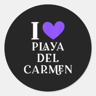Ik hou van Playa Del Carmen Mexico Vakantie _1 Ronde Sticker