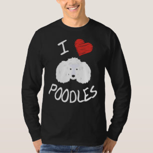 Ik hou van poedels ontwerp met poedel hond gezicht t-shirt