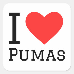 Ik hou van poema's vierkante sticker
