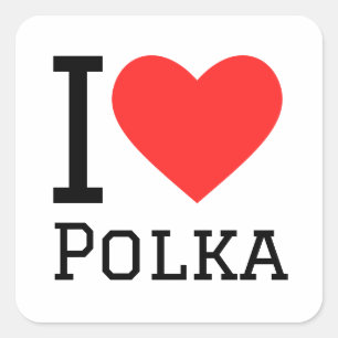 Ik hou van polka vierkante sticker