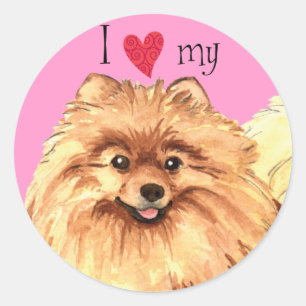 Ik hou van Pommeren Ronde Sticker